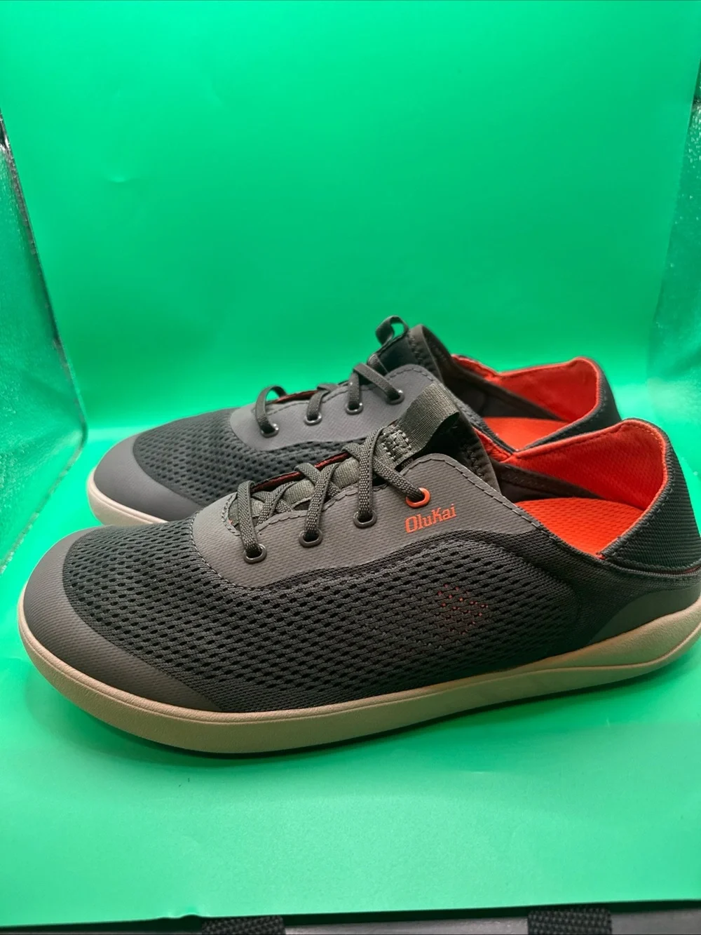 Olukai Moku Pae Grey Mesh Casual Boat Water Shoes Mens 10 /EUR 43
